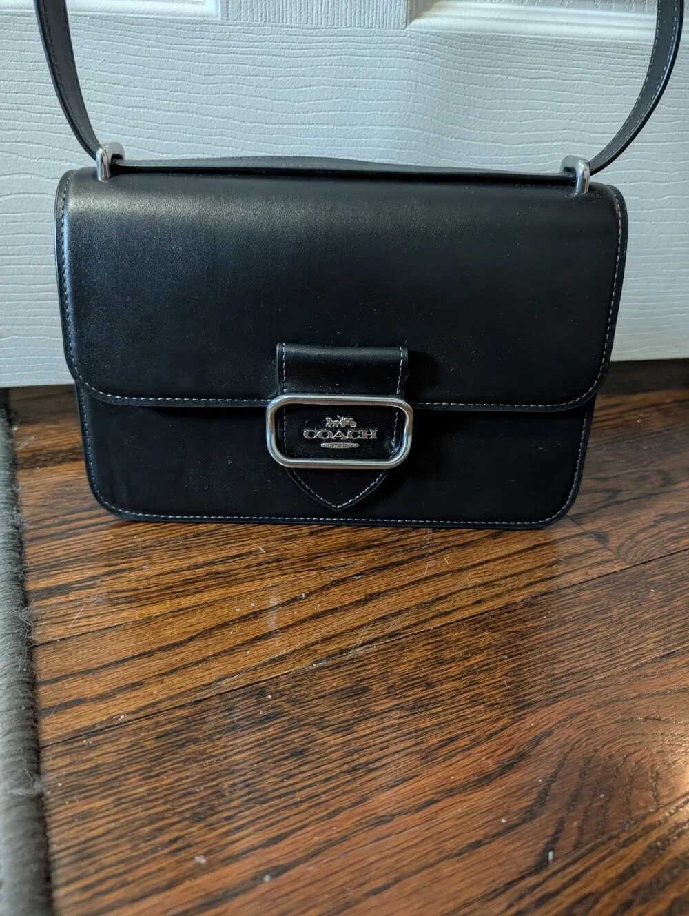 Coach - Large Morgan Square Crossbody - Black / Silver